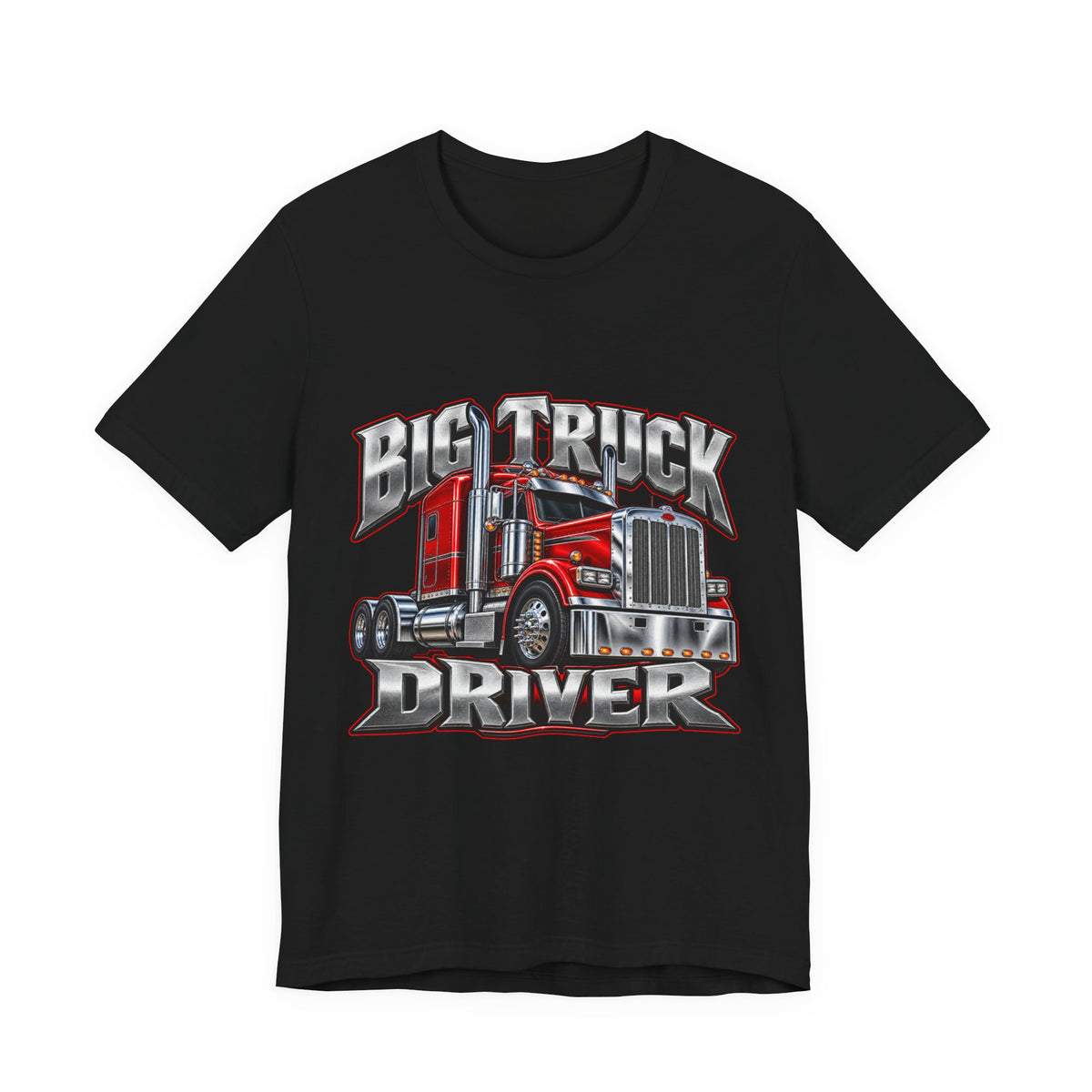 Big Truck Driver Chrome Emblem Tee